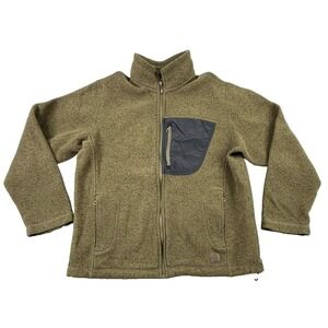 Aigle Polartec Full Zip Fleece Jacket Brown Mens L Outdoor Field
